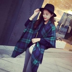 ZARA Blanket Large Tartan Scarf Wrap Plaid Cozy Pa